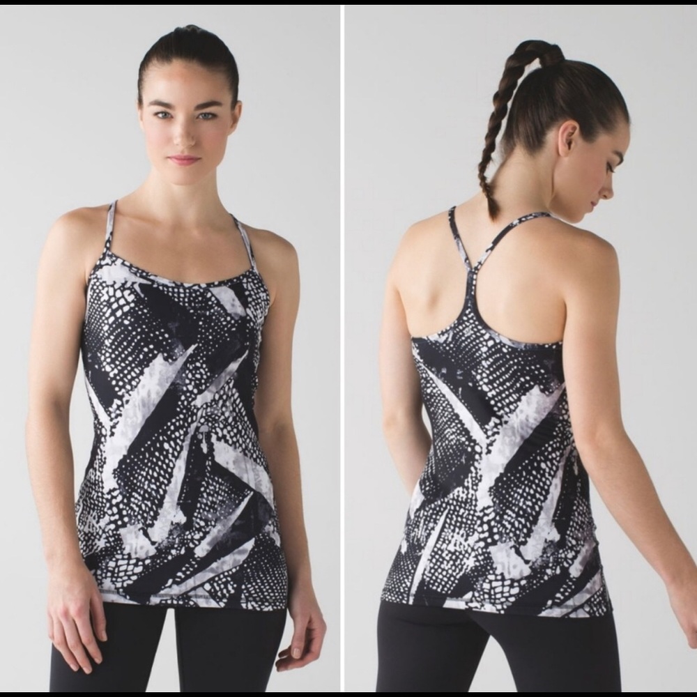 Lululemon Power Y Tank Top Built in Bra Static Mist Size 6